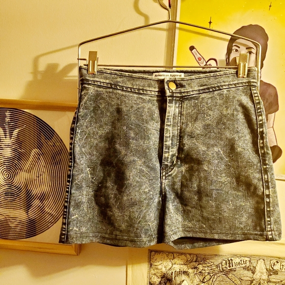 American Apparel high waist acid wash shorts